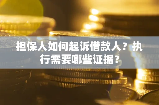 北京担保人如何起诉借款人？执行需要哪些证据？