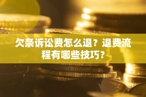 北京欠条诉讼费怎么退？退费流程有哪些技巧？