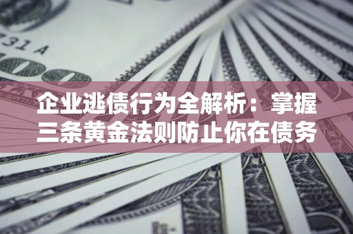 北京企业逃债行为全解析：掌握三条黄金法则防止你在债务乱局中“踩雷”